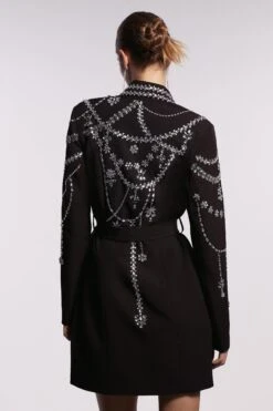 Coast Premium Long Sleeve Tux Dress With Hand Beade -Simply Feminine Shop bcc03545 black xl 2