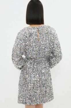 Coast Belted Sequin Mini Dress -Simply Feminine Shop bcc03566 silver xl 2