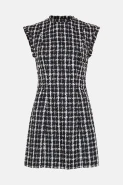 Coast Cap Sleeve Tweed Structured Mini Dress -Simply Feminine Shop bcc03586 mono xl 3
