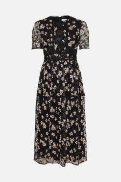 Coast Midi Mesh Dress With Buttons -Simply Feminine Shop bcc03612 black xl 3