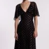 Coast Metallic Spot Cape Sleeve Midi Dress -Simply Feminine Shop bcc03722 black xl