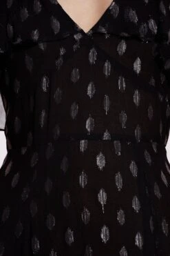 Coast Metallic Spot Cape Sleeve Midi Dress -Simply Feminine Shop bcc03722 black xl 4