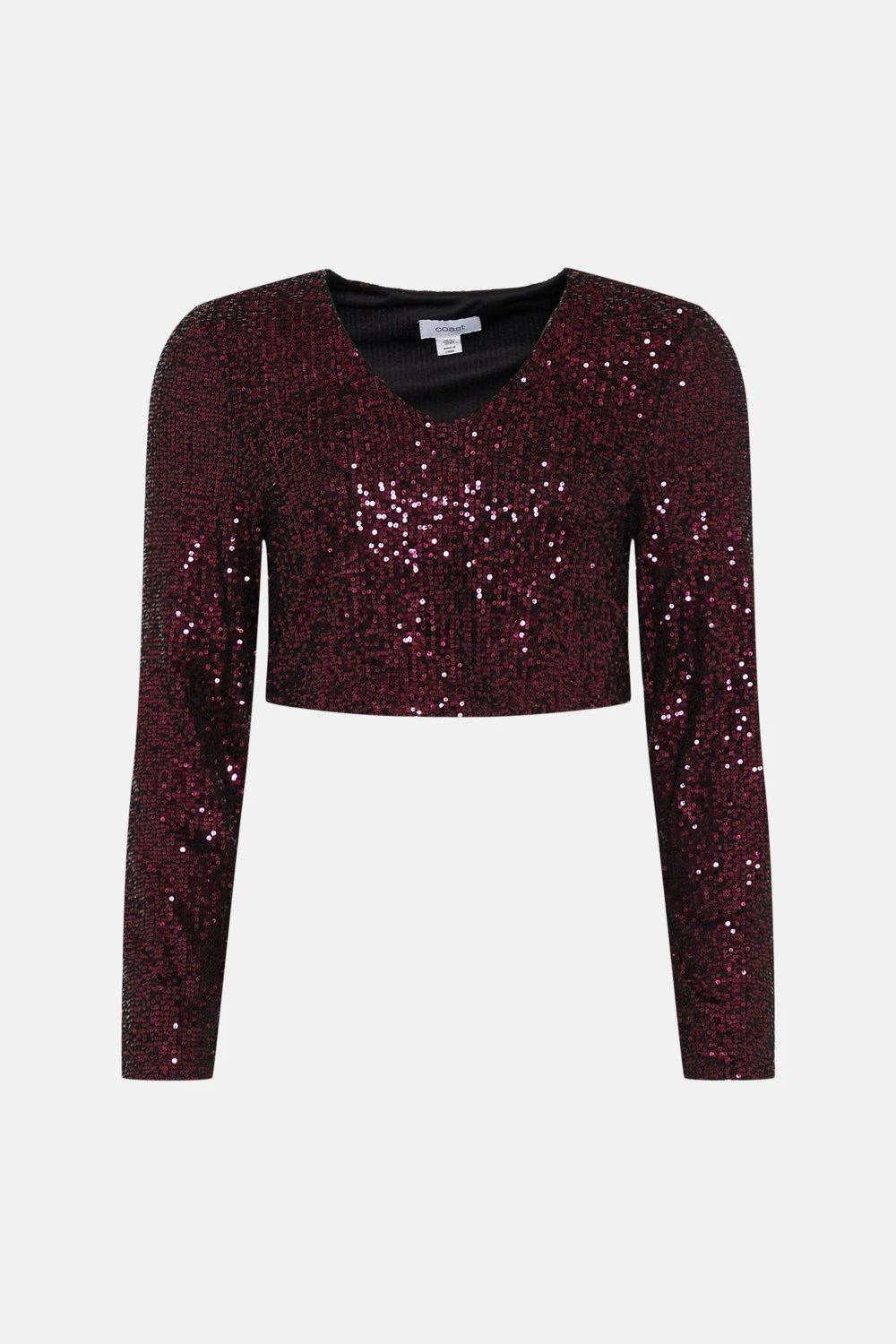 Coast Sequin V Neck Long Sleeve Top 6 Coast Sequin V Neck Long Sleeve Top - Image 4