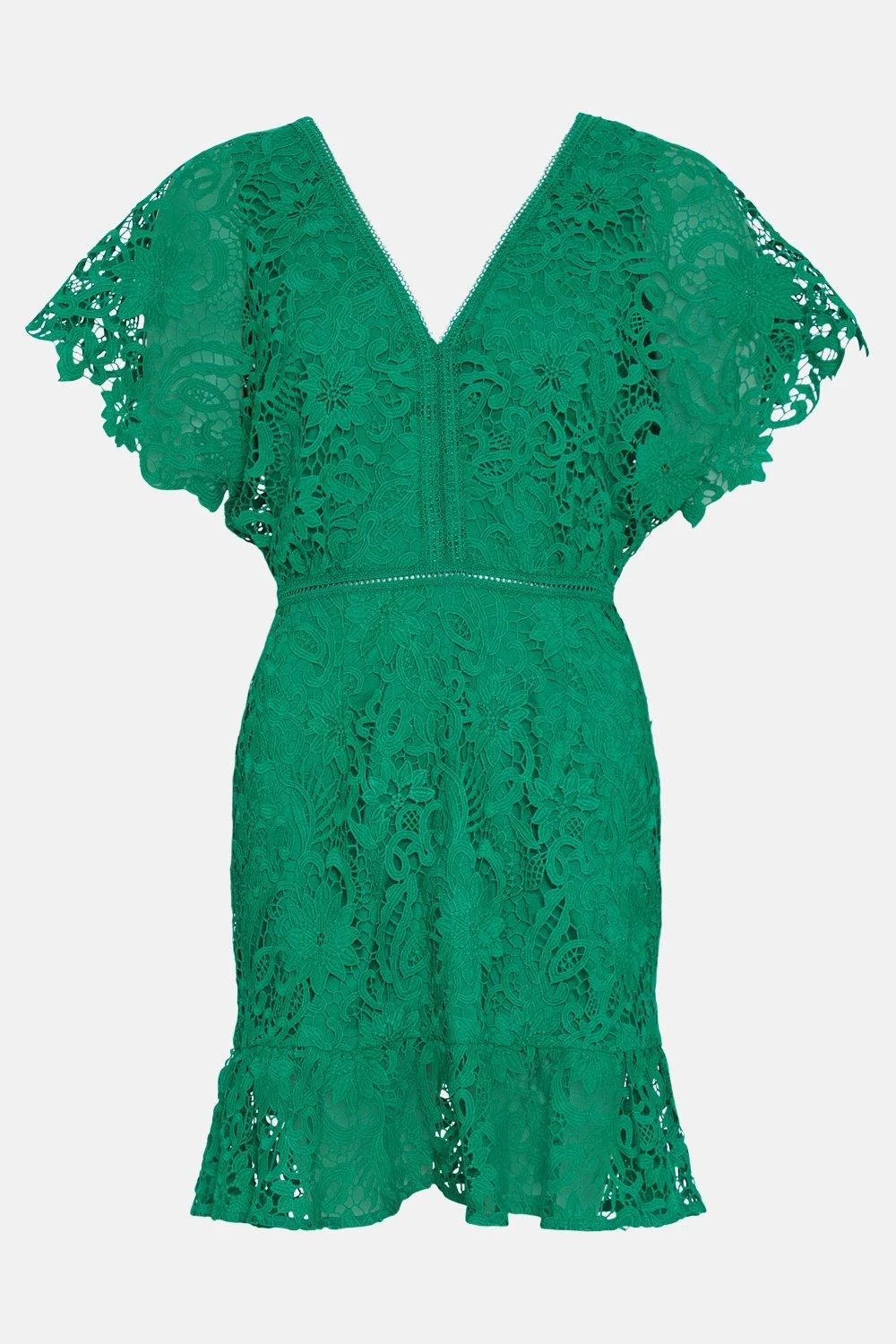 Coast Mini V Neck Lace Dress With Flare Sleeve 6 Coast Mini V Neck Lace Dress With Flare Sleeve - Image 4
