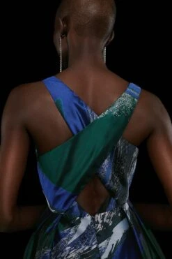 Coast Premium Metallic Abstract Jacquard Midi Dress -Simply Feminine Shop bcc03820 blue xl 1