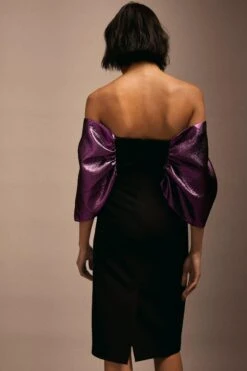 Coast Julie Kuyath Metallic Pleat Detail Dress -Simply Feminine Shop bcc03832 pink xl 2