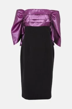 Coast Julie Kuyath Metallic Pleat Detail Dress -Simply Feminine Shop bcc03832 pink xl 3