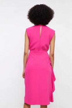 Coast Waterfall Ruffle Drape Midi Dress -Simply Feminine Shop bcc03878 hot20pink xl 2