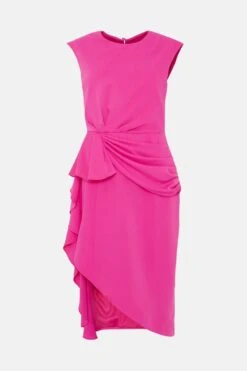 Coast Waterfall Ruffle Drape Midi Dress -Simply Feminine Shop bcc03878 hot20pink xl 3