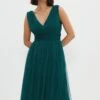 Coast Petite Sleeveless Tulle V Front Bow Back Midi Dress -Simply Feminine Shop bcc03888 forest xl