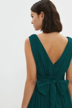 Coast Petite Sleeveless Tulle V Front Bow Back Midi Dress -Simply Feminine Shop bcc03888 forest xl 1