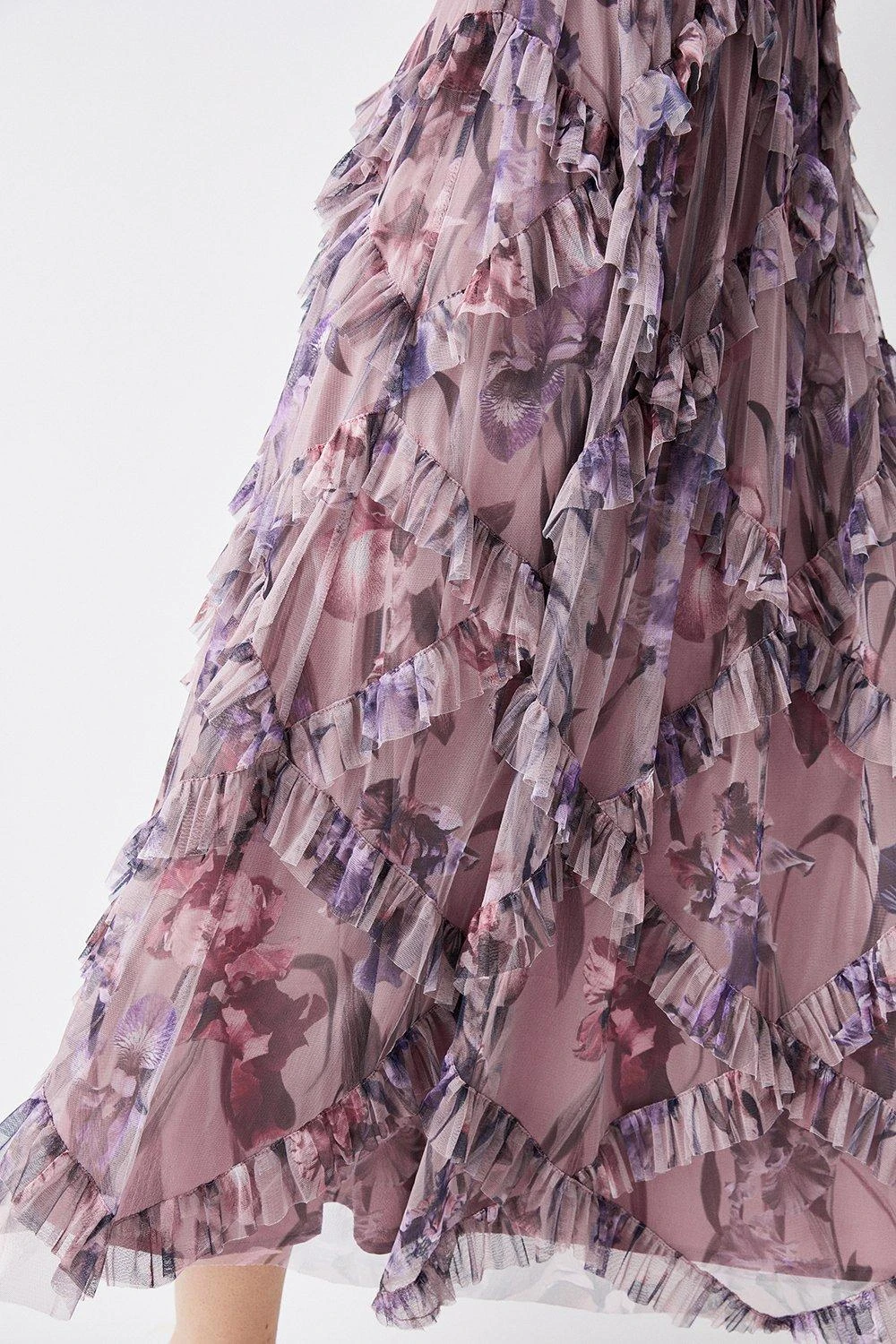 Coast Diamond Ruffle High Neck Mesh Dress 4 Coast Diamond Ruffle High Neck Mesh Dress - Image 2