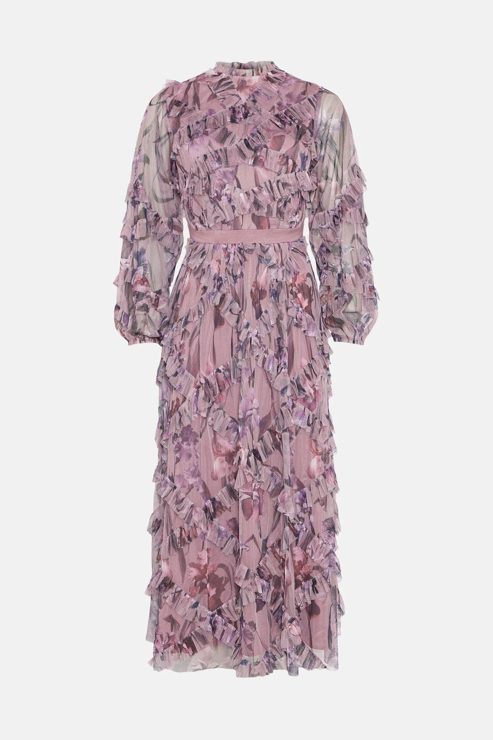 Coast Diamond Ruffle High Neck Mesh Dress 6 Coast Diamond Ruffle High Neck Mesh Dress - Image 4