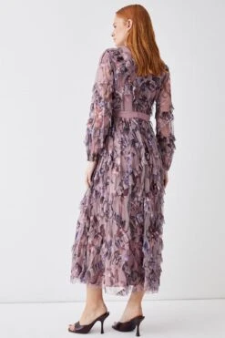 Coast Diamond Ruffle High Neck Mesh Dress 11 Coast Diamond Ruffle High Neck Mesh Dress -Simply Feminine Shop bcc03896 mink xl 4