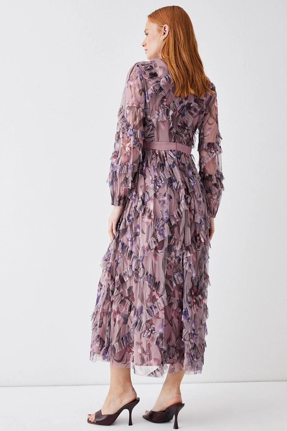 Coast Diamond Ruffle High Neck Mesh Dress 7 Coast Diamond Ruffle High Neck Mesh Dress - Image 5