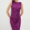 Coast Sequin Dress With Ruching 1 Coast Sequin Dress With Ruching -Simply Feminine Shop bcc03940 pink xl