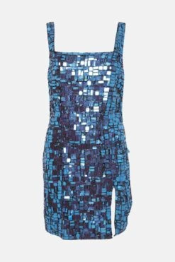 Coast Mirror Square Neck Mini Dress -Simply Feminine Shop bcc03941 blue xl 3