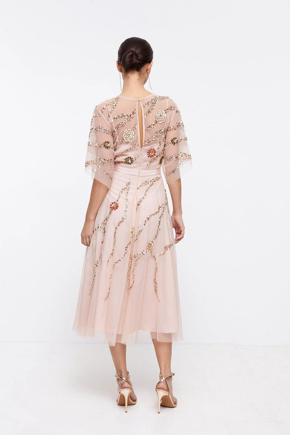 Coast Petite Midi Dress With Embellished Flower 5 Coast Petite Midi Dress With Embellished Flower - Image 3