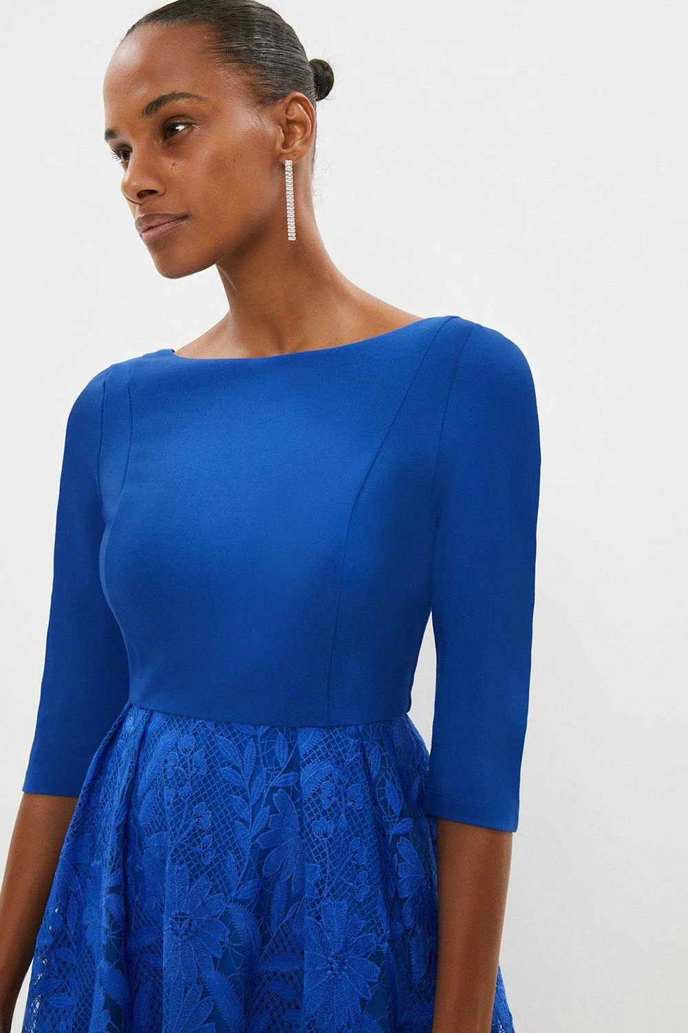 Coast 2 In 1 Embroidered Skirt Midi Dress 4 Coast 2 In 1 Embroidered Skirt Midi Dress - Image 2