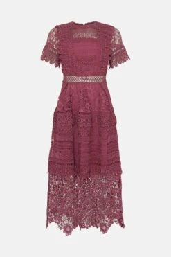 Coast Lace Mix Midi Dress -Simply Feminine Shop bcc03999 rose xl 3