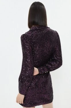 Coast Sequin Mini Dress With Collar -Simply Feminine Shop bcc04002 pink xl 2