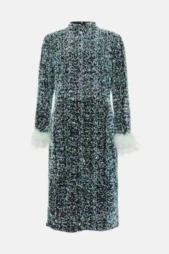 Coast Plus Sequin Midi Dress With Feather Cuff -Simply Feminine Shop bcc04014 mint xl 3