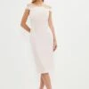 Coast Scallop Edge Bardot Pencil Dress -Simply Feminine Shop bcc04045 blush xl