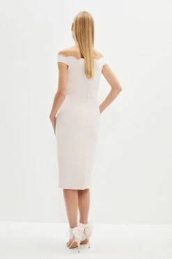 Coast Scallop Edge Bardot Pencil Dress -Simply Feminine Shop bcc04045 blush xl 2