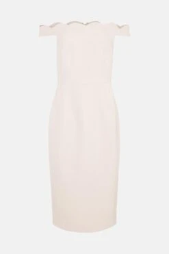 Coast Scallop Edge Bardot Pencil Dress -Simply Feminine Shop bcc04045 blush xl 3