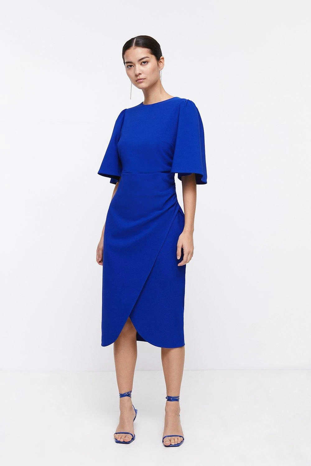 Coast Petite Flare Sleeve Crepe Wrap Pencil Dress 3 Coast Petite Flare Sleeve Crepe Wrap Pencil Dress