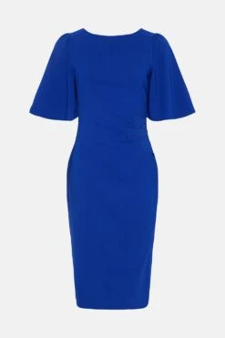 Coast Flare Sleeve Crepe Dress 9 Coast Flare Sleeve Crepe Dress -Simply Feminine Shop bcc04052 cobalt xl 3