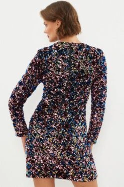 Coast Multi Sequin Mini Shift Dress -Simply Feminine Shop bcc04062 multi xl 2