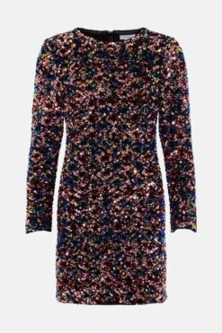 Coast Multi Sequin Mini Shift Dress -Simply Feminine Shop bcc04062 multi xl 3