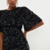 Coast Sequin Flare Sleeve Midi Dress 2 Coast Sequin Flare Sleeve Midi Dress -Simply Feminine Shop bcc04064 black xl