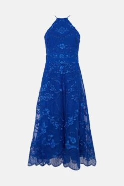 Coast Petite Halterneck Midi Dress In Cutwork Lace 10 Coast Petite Halterneck Midi Dress In Cutwork Lace -Simply Feminine Shop bcc04112 cobalt xl 3