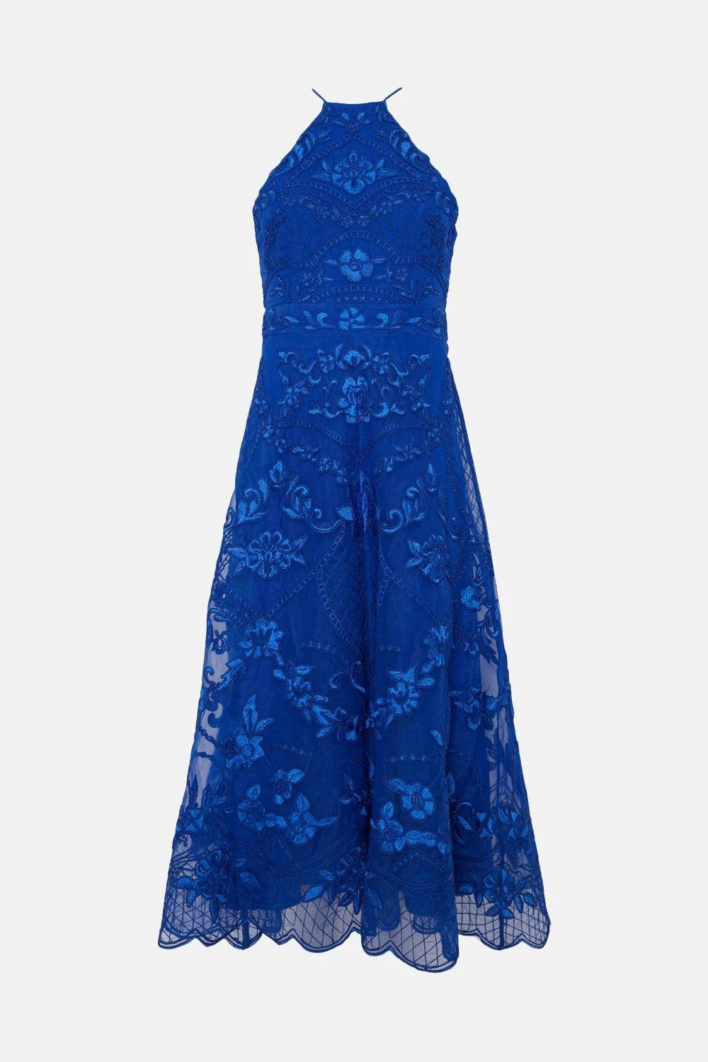 Coast Petite Halterneck Midi Dress In Cutwork Lace 6 Coast Petite Halterneck Midi Dress In Cutwork Lace - Image 4