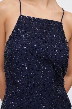 Coast Petite Lace Up Back Sequin Maxi Dress -Simply Feminine Shop bcc04119 navy xl 5