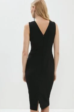 Coast Plunge Neck Bodysculpt Crepe Pencil Dress 8 Coast Plunge Neck Bodysculpt Crepe Pencil Dress -Simply Feminine Shop bcc04152 black xl 2