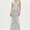 Coast Petite Sequin Fishtail Maxi Dress -Simply Feminine Shop bcc04154 silver xl