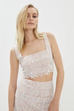 Coast Sequin Lace Crop Top