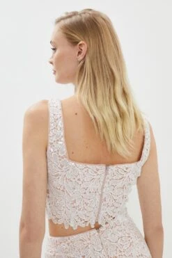 Coast Sequin Lace Crop Top 9 Coast Sequin Lace Crop Top -Simply Feminine Shop bcc04181 nude xl 2