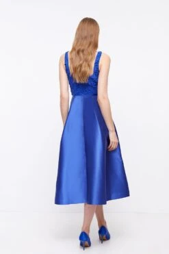 Coast Lace Corset Top Twill Full Skirt Midi Dress -Simply Feminine Shop bcc04188 cobalt xl 2