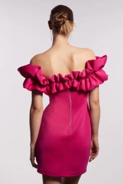 Coast Statement Ruffle Bardot Scuba Mini Dress -Simply Feminine Shop bcc04217 bright20pink xl 2