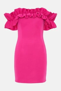 Coast Statement Ruffle Bardot Scuba Mini Dress -Simply Feminine Shop bcc04217 bright20pink xl 3