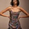 Coast Julie Kuyath Feather Hem Printed Sequin Mini Dress