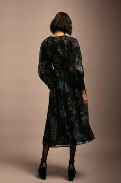 Coast Julie Kuyath Diamante Trim Organza Balloon Sleeve Midi Dress -Simply Feminine Shop bcc04239 black xl 2