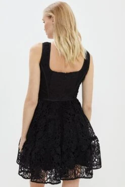 Coast Boned Bodice Lace Mix Mini Dress -Simply Feminine Shop bcc04261 black xl 2