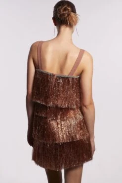 Coast Tiered Tinsel Mini Dress -Simply Feminine Shop bcc04285 rose20gold xl 2