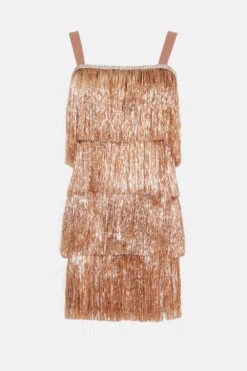 Coast Tiered Tinsel Mini Dress -Simply Feminine Shop bcc04285 rose20gold xl 3