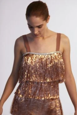 Coast Tiered Tinsel Mini Dress -Simply Feminine Shop bcc04285 rose20gold xl 4